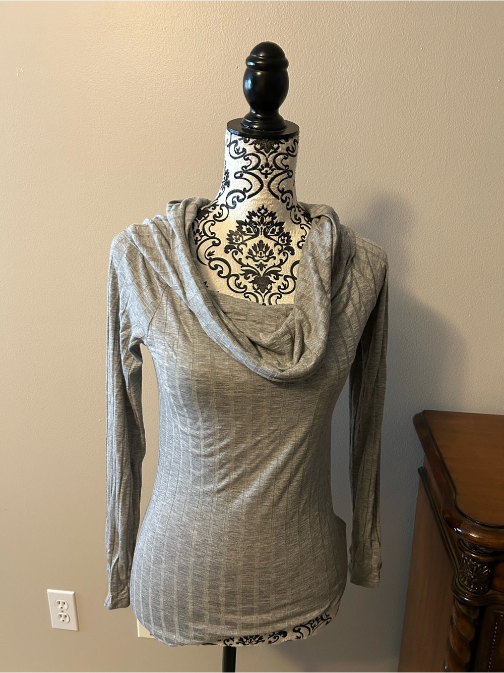 ezra Heather Gray Textured Knit Top